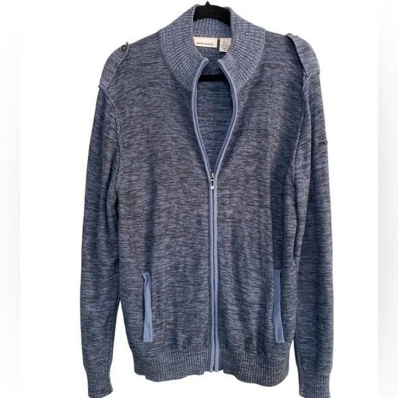 DKNY cardigan  sweater mens zip down long sleeves in size L - Picture 10 of 10